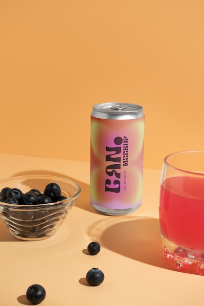 Drink with fruit  mockup