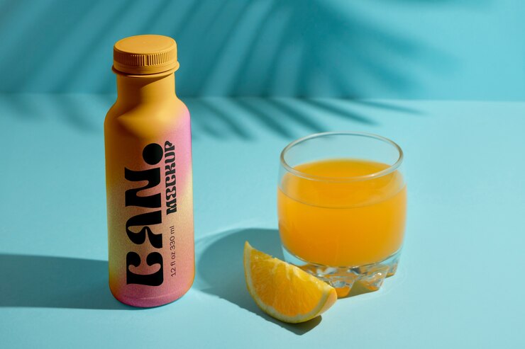PSD drink with fruit  mockup