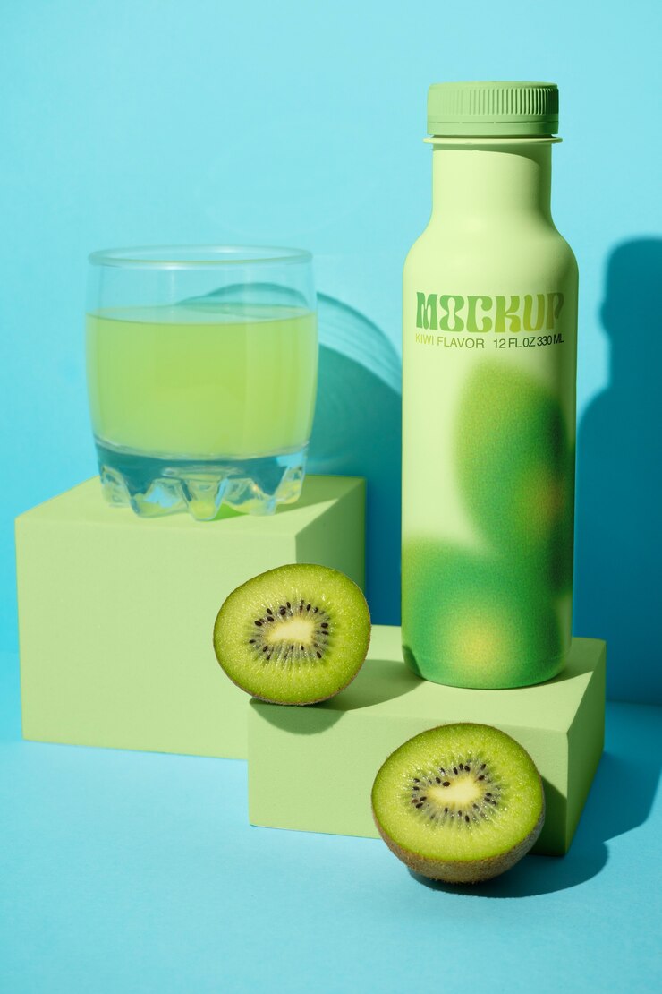 PSD drink with fruit  mockup