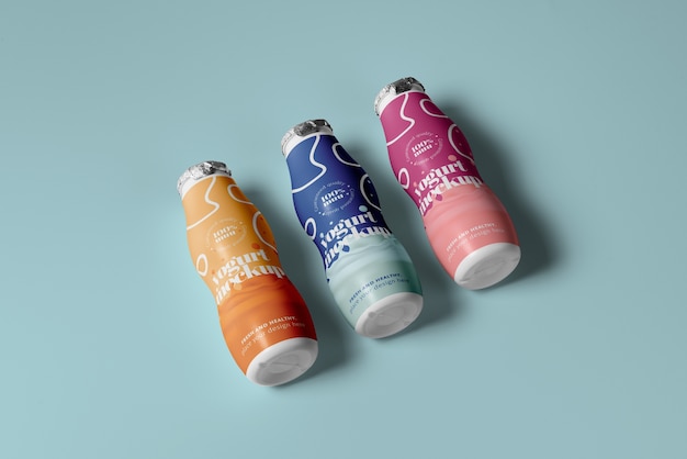 PSD drinking yogurt packaging mockup