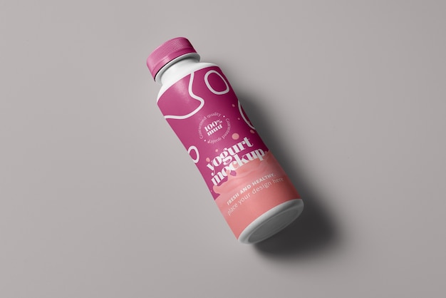 Drinking yogurt packaging mockup