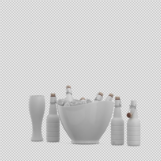 Drinks in 3d isolated render