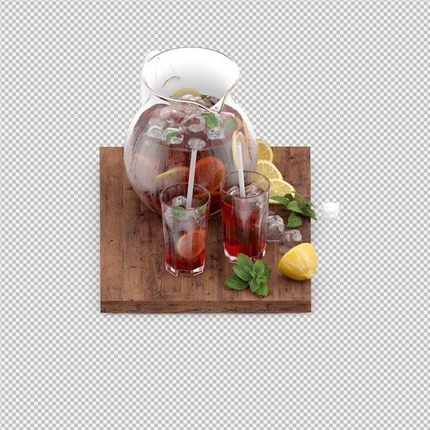 Drinks in 3d isolated render
