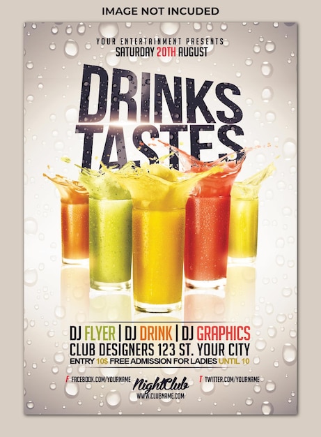 Drinks tastes flyer template