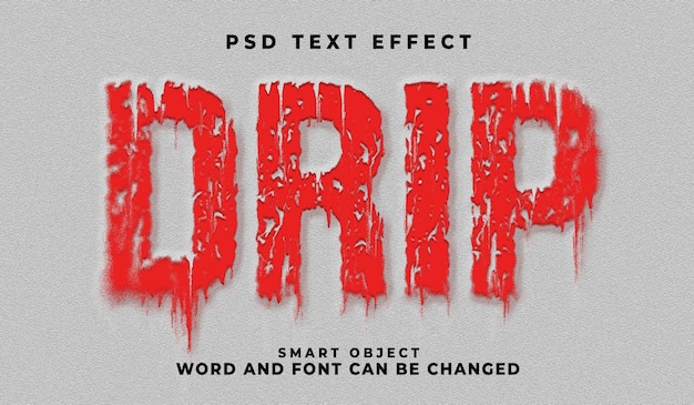 PSD drip editable text effect template