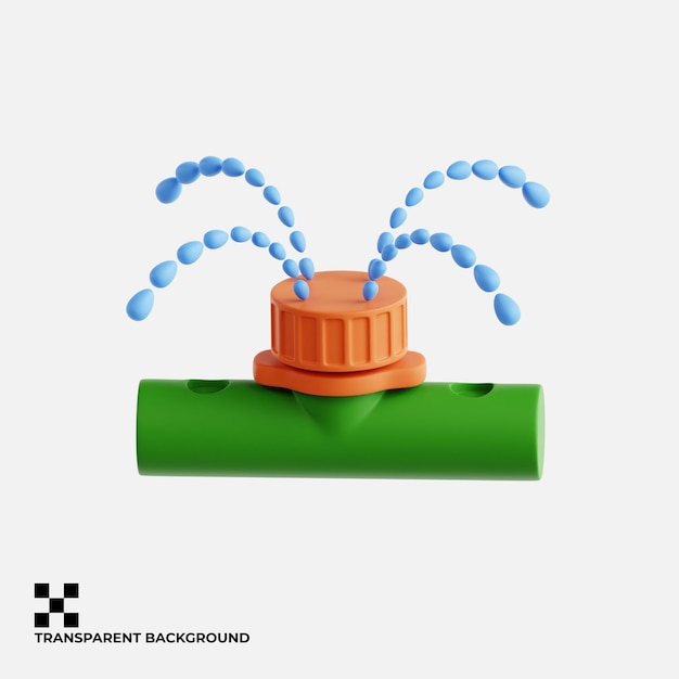 drip irrigation system organic farming 3d icon