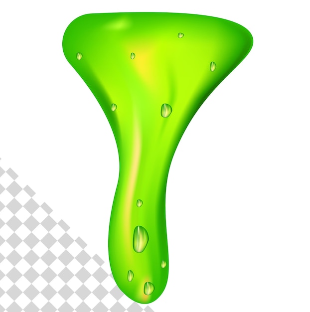 PSD 白い孤立した背景に緑のスライムが滴る