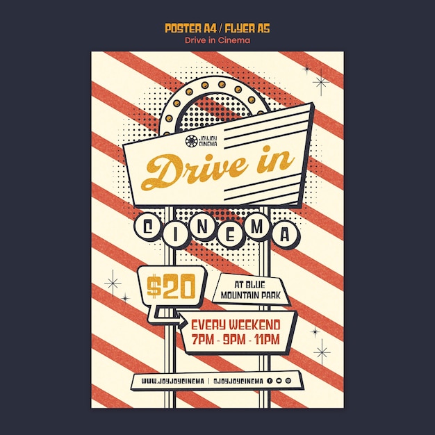 PSD drive in cinema poster template