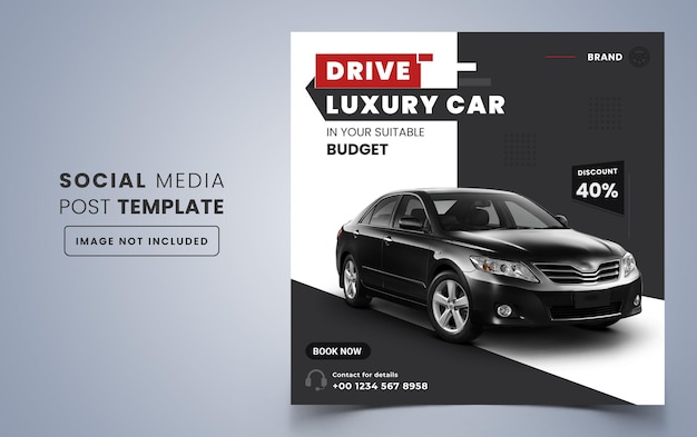 Drive luxury car social media banner template