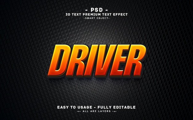 Driver 3D Text Premium Texteffecten PSD