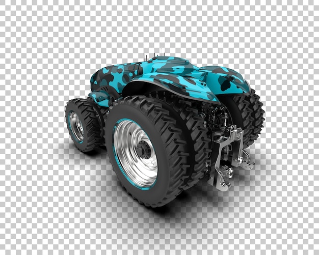 Driverless tractor isolated on background 3d rendering illustration