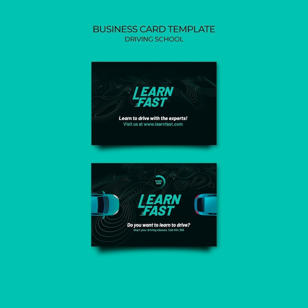 PSD driving school business card template