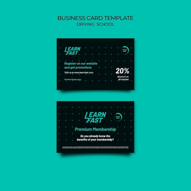 Driving school business card template