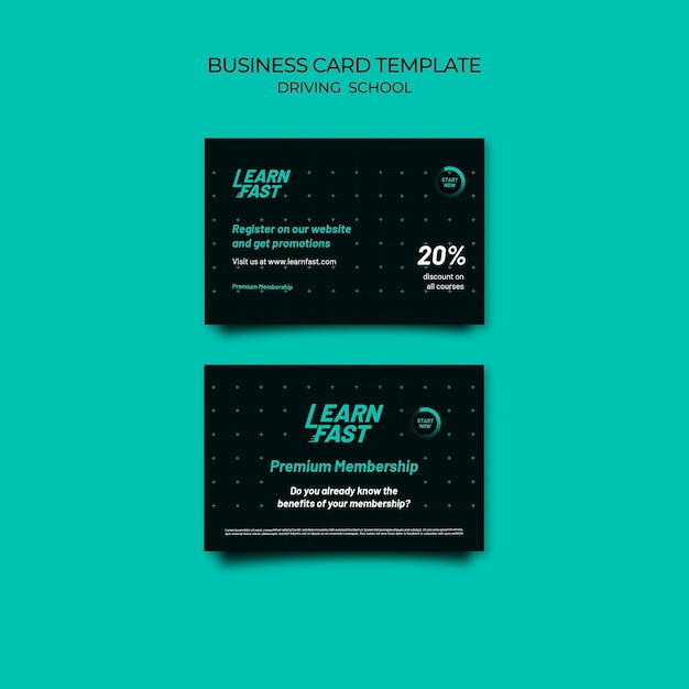 PSD driving school business card template