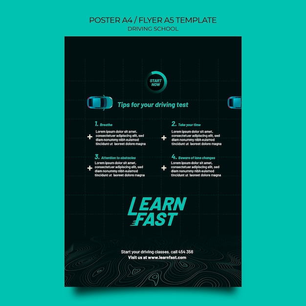 PSD driving school print template