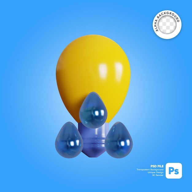 Drizzle bulb 3d illustration element