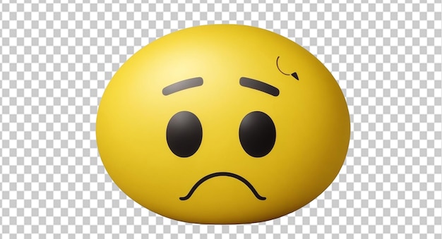 PSD droevige emoji op een doorzichtige achtergrond