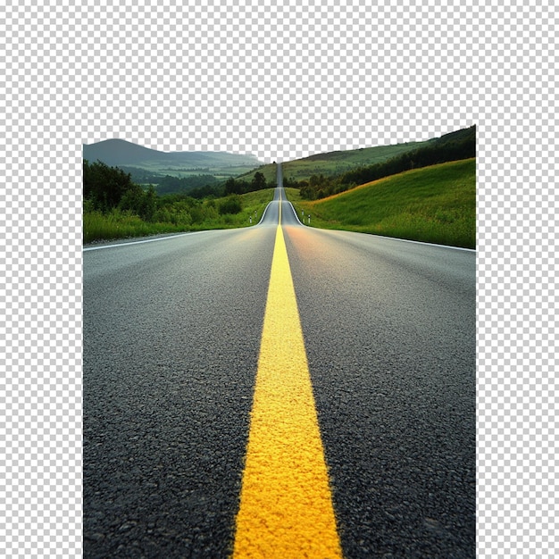 Droga kręta autostrada dwukierunkowa droga czarna asfaltowa autostrada na przezroczystym tle