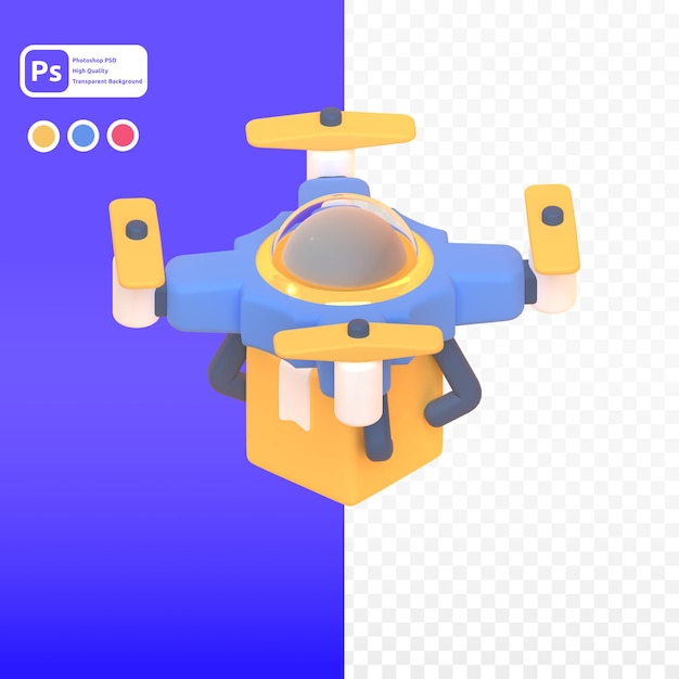 Dron W Renderowaniu 3d Do Prezentacji Zasobów Graficznych W Sieci Lub Innych