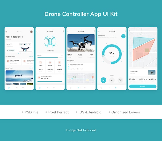 Kit interfaccia utente per app drone controller