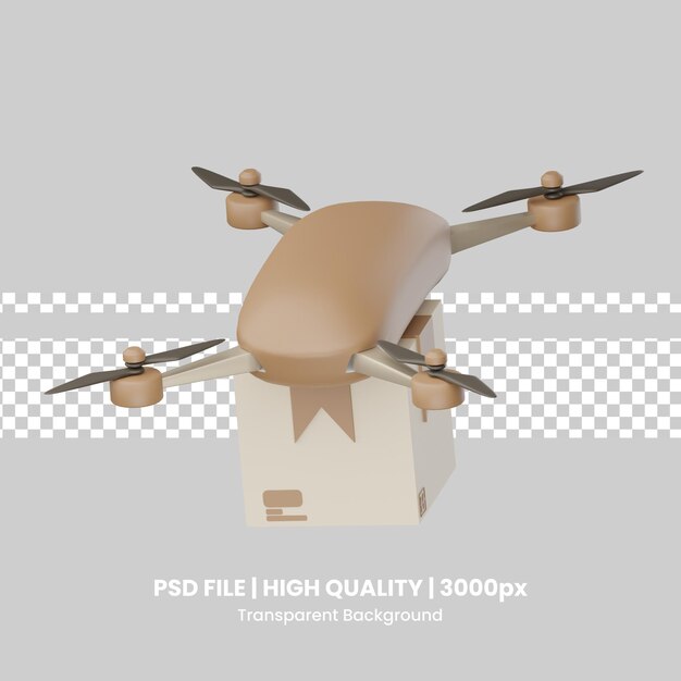 PSD icona 3d di consegna con drone