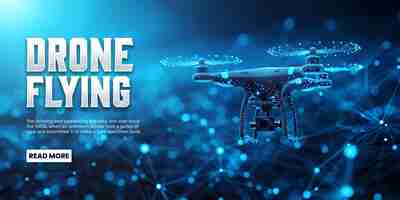 PSD drone flying landing page design