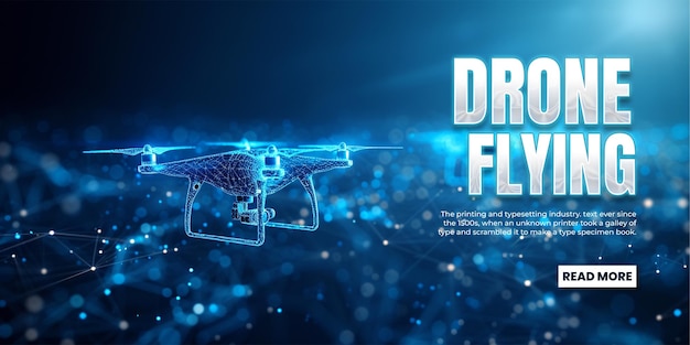 PSD drone flying landing page design