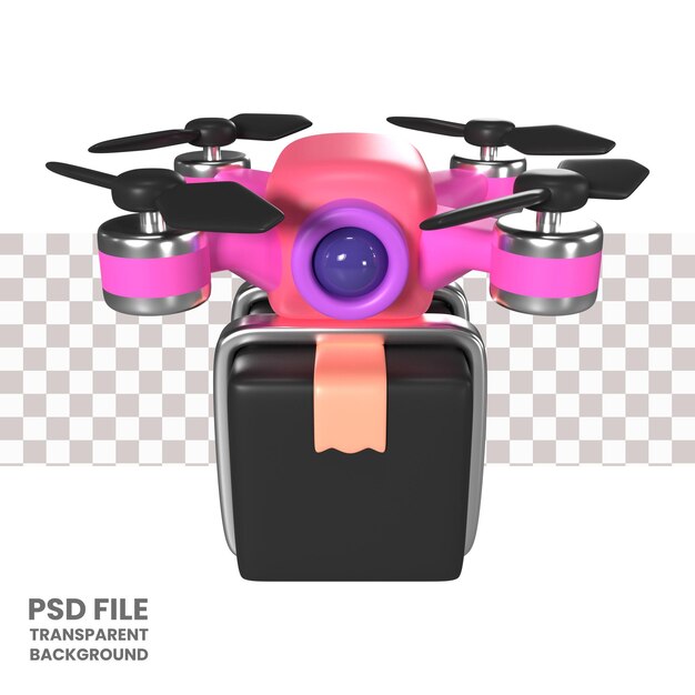 PSD drone koerier 3d illustratie pictogram