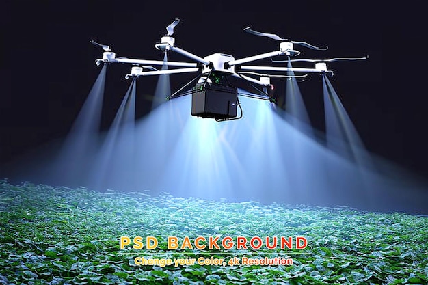 PSD drone spraying meststof op groente groene planten landbouw technologie