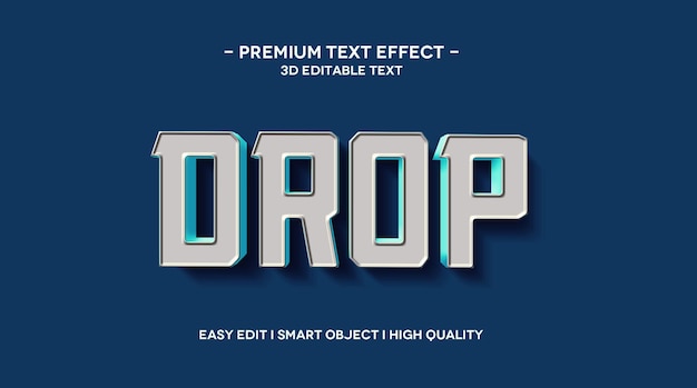 Drop 3d-teksteffectsjabloon