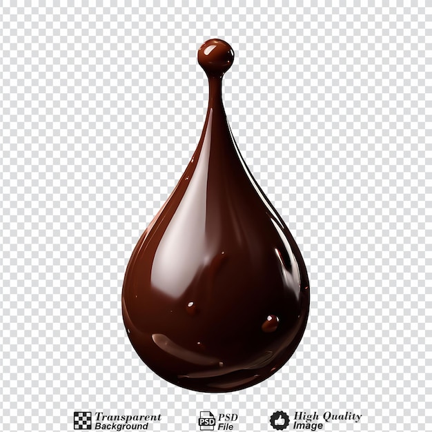 A drop of chocolate isolated on transparent background