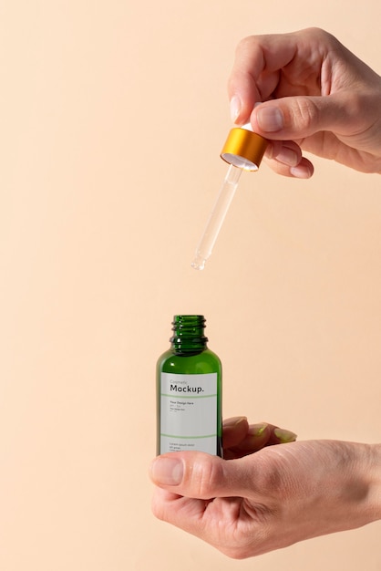 drop cosmetic in real context mockup