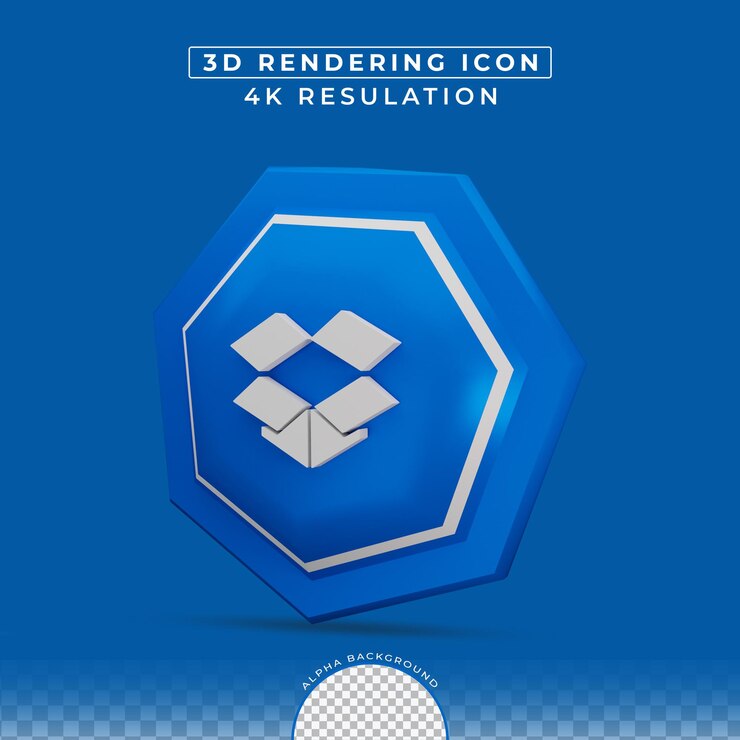 PSD dropbox icon 3d rendering