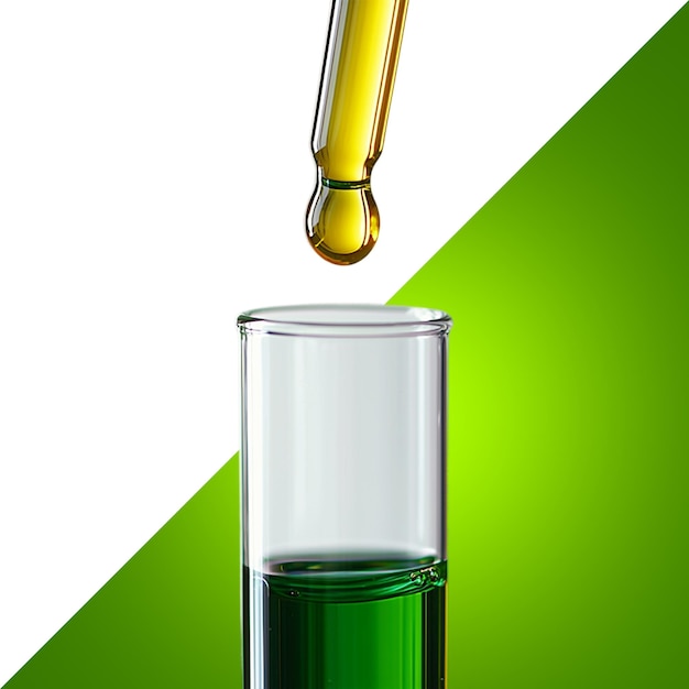 Droplet of liquid being added to a test tube