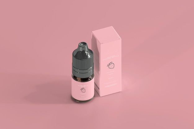 PSD dropper bottle and box mockup