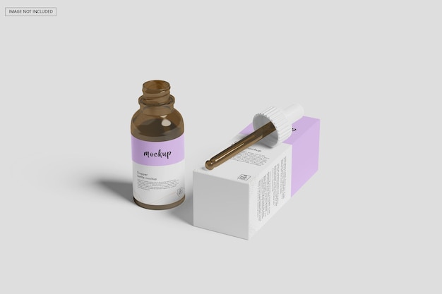 Dropper bottle & box mockup