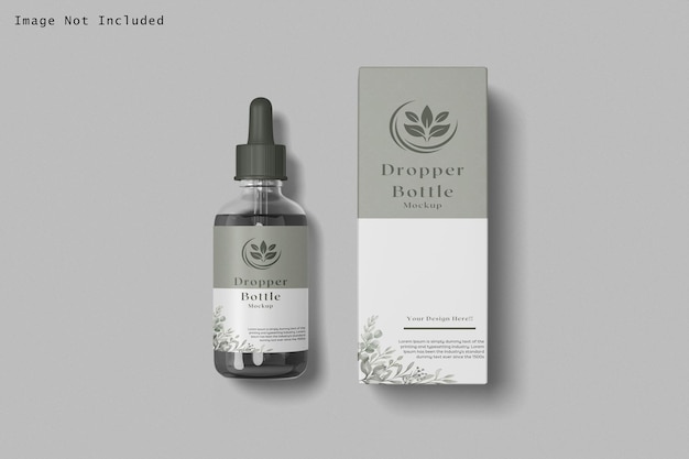 Dropper bottle and box mockup