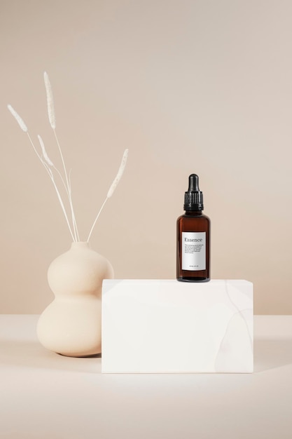 dropper bottle label mockup skincare product packaging psd