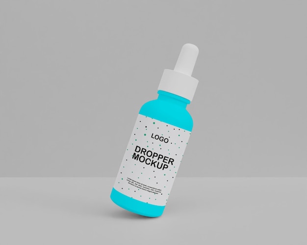 PSD dropper bottle mockup  3d plastics