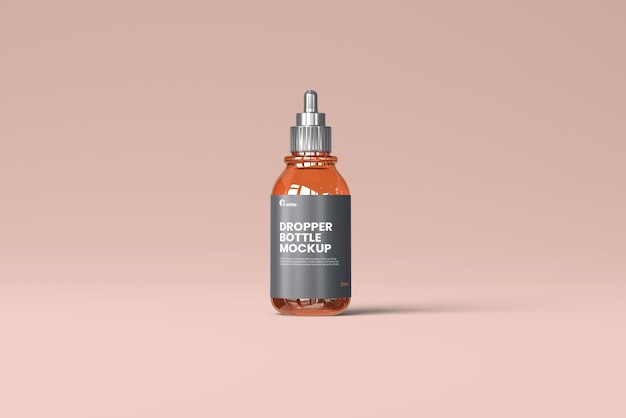 Dropper bottle mockup front view