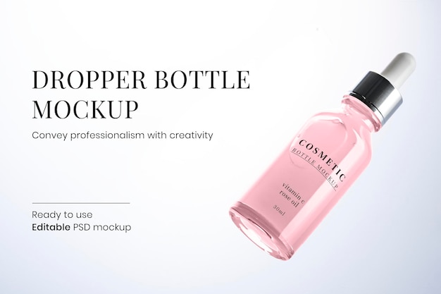 PSD dropper bottle mockup psd ready to use for beauty and skincare