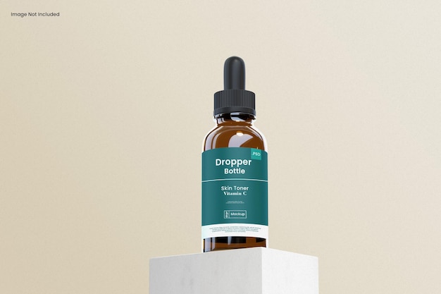 Dropper Bottle Mockup on stone