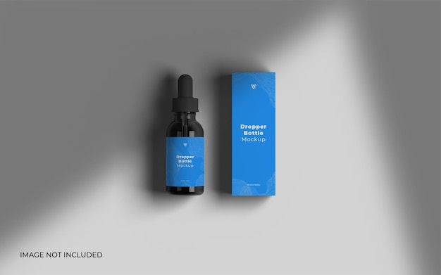 Flacone contagocce con scatola mockup