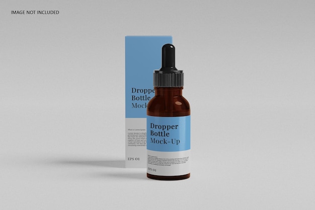 Dropper serum bottle box mockup