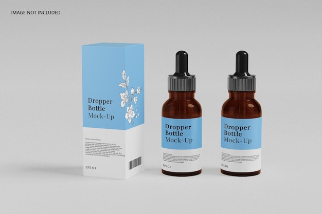 Dropper serum fles box mockup