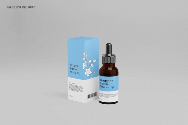 Dropper serum fles box mockup