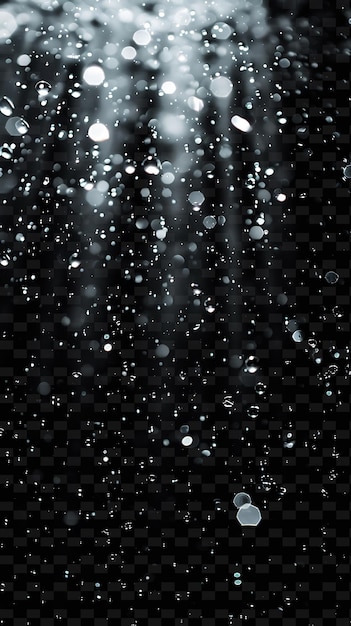 PSD drops of rain on a black background