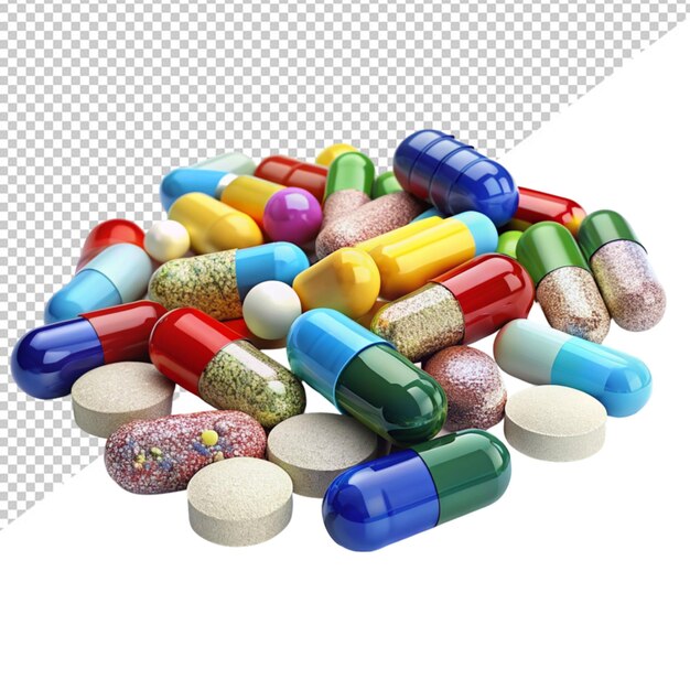 Drugs capsule on transparent background