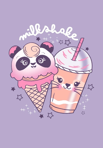 PSD drukuj milkshake kids