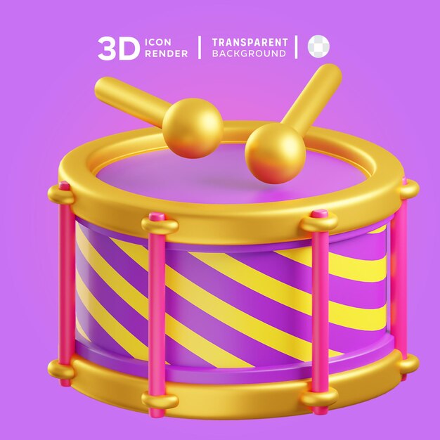 PSD drum 3d illustratie weergave